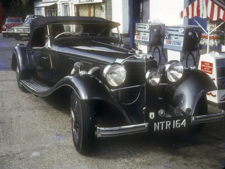 Chassis no. 123692 at a gas station, circa 1960s.