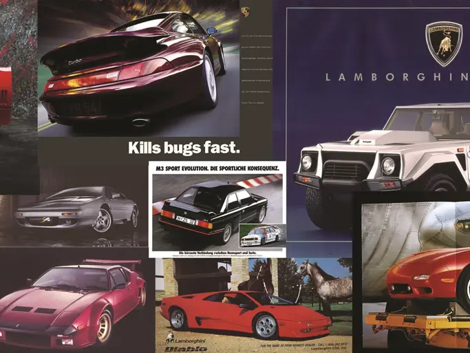 Collage of poster cars offered at RM Sothebys Amelia Island live auction 2019