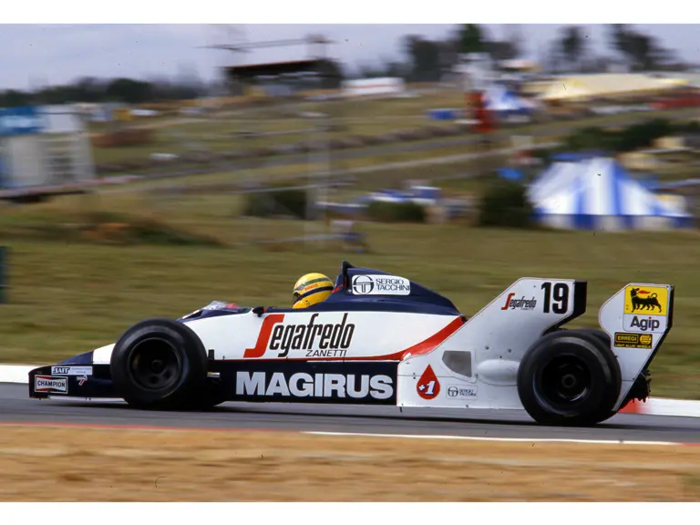 Senna banked his first-ever World Championship point in Kyalami, South Africa at the wheel of the Toleman.