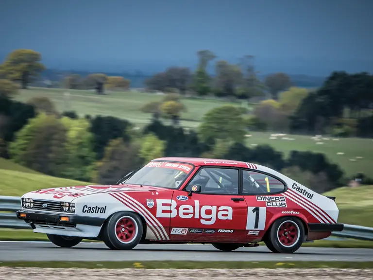 CC13 on the track at the Historic Touring Car Challenge at Donnington in April of 2016.