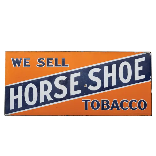 horseshoe tobacco sign Horse Shoe Tobacco Double-Sided Porcelain Flange Sign | The Dingman  Collection