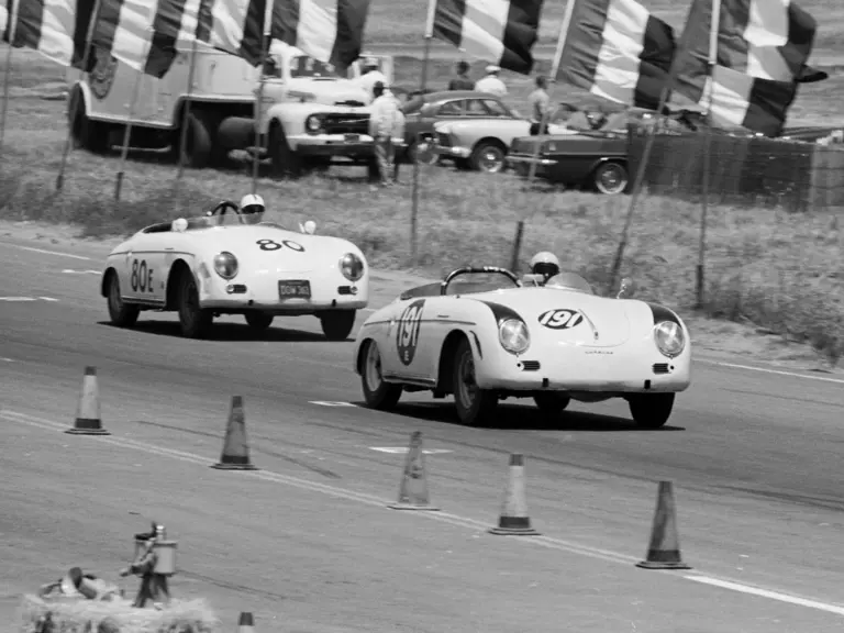 82431 leads the way around Laguna Seca, 1963.