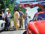 Chuck Wallace's 300 SL Gullwing awaits the start of the Class D&E Production race at the 1956 Road America National Championships.