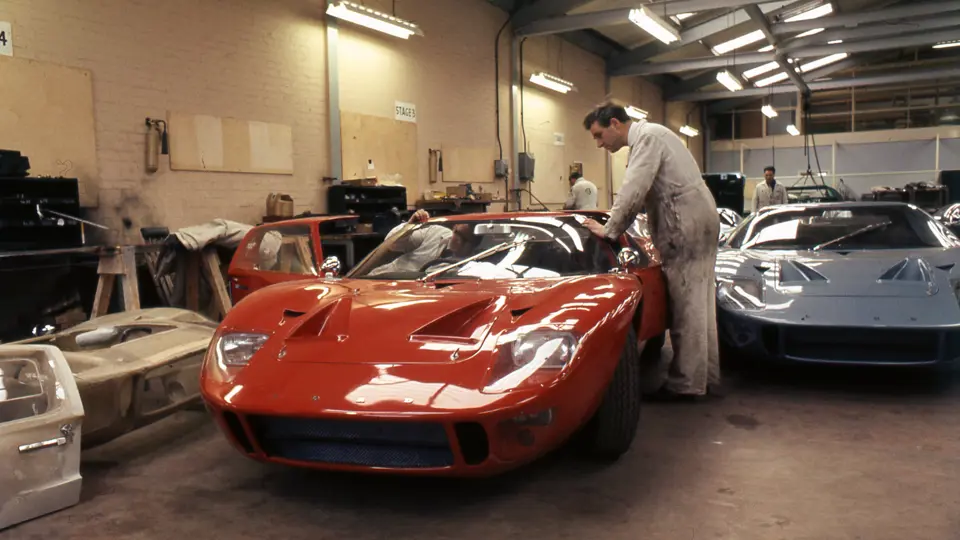 Finishing touches being made to P/1058 at the Ford Advanced Vehicles factory in Slough.