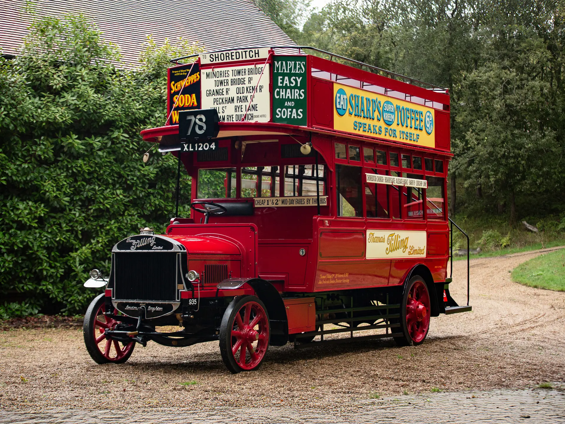 1922 Tilling-Stevens TS3A Petrol-Electric Open Top Double Deck Bus ...