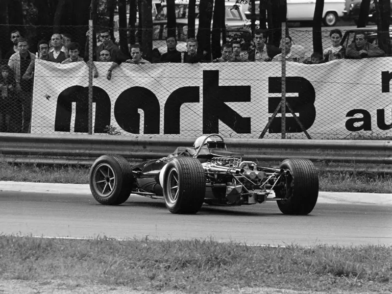 Ludovico Scarfiotti races chassis no. 103 at the 1967 Italian Grand Prix at Monza.