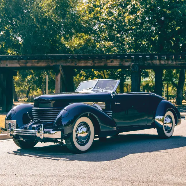 1937 Cord 812 Phaeton Coupe Convertible Yellow Franklin Mint