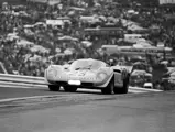 The Ferrari 512 S is seen rising up out of Eau Rouge during the 1970 1000 km of Spa, where it was driven by Derek Bell and Hughes de Fierlandt.