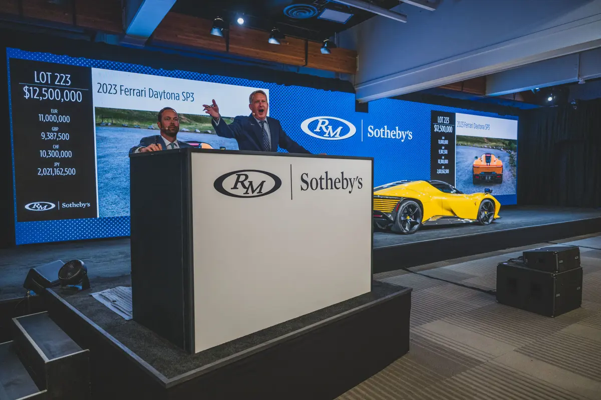 2023 Ferrari Daytona SP3 on the auction block at RM Sotheby's Monterey 2026
