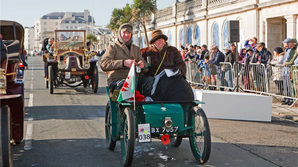 Pictured at the end of the 2012 London to Brighton Veteran Car Run.