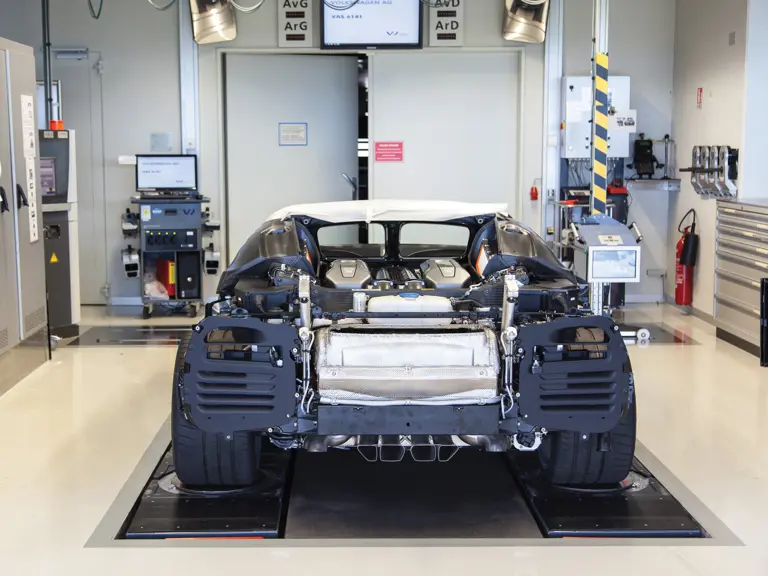 Chassis 069 during production at Bugatti’s facilities in Molsheim, France.