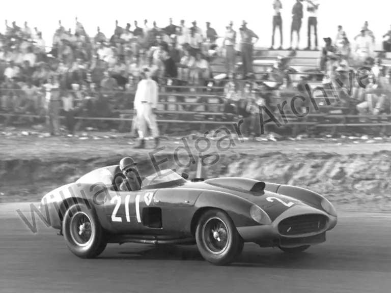 Richie Ginther piloting the 410 Sport on his way to victory at Riverside Raceway in the track’s first feature race, September 1957.