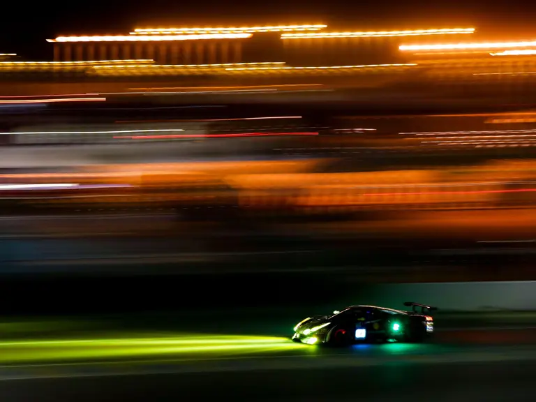 The 488 GTE is driven through the night at the 2017 24 Hours of Le Mans.