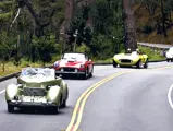 Ric Simpson driving his Cord on the Pebble Beach Tour d'Elegance in 2008.