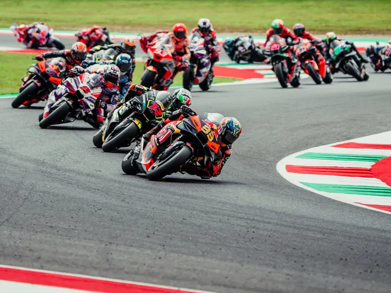 Brad Binder and the KTM RC16 at the 2023 Grand Primeio d'Italia Oakley where the pair set the top-speed record in MotoGP.