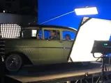 Filming on set for The Marvelous Mrs. Maisel.
