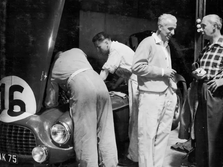 Chassis 0116/A in the paddock at Le Mans in 1952.