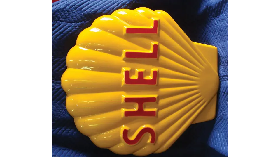 Embossed Fiberglass Shell Sign (32