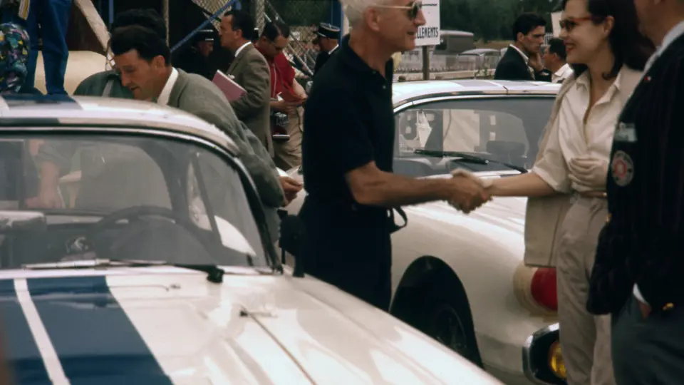 Zora Arkus-Duntov with the Cunningham Corvettes at the 24 Hours of Le Mans, 1960.