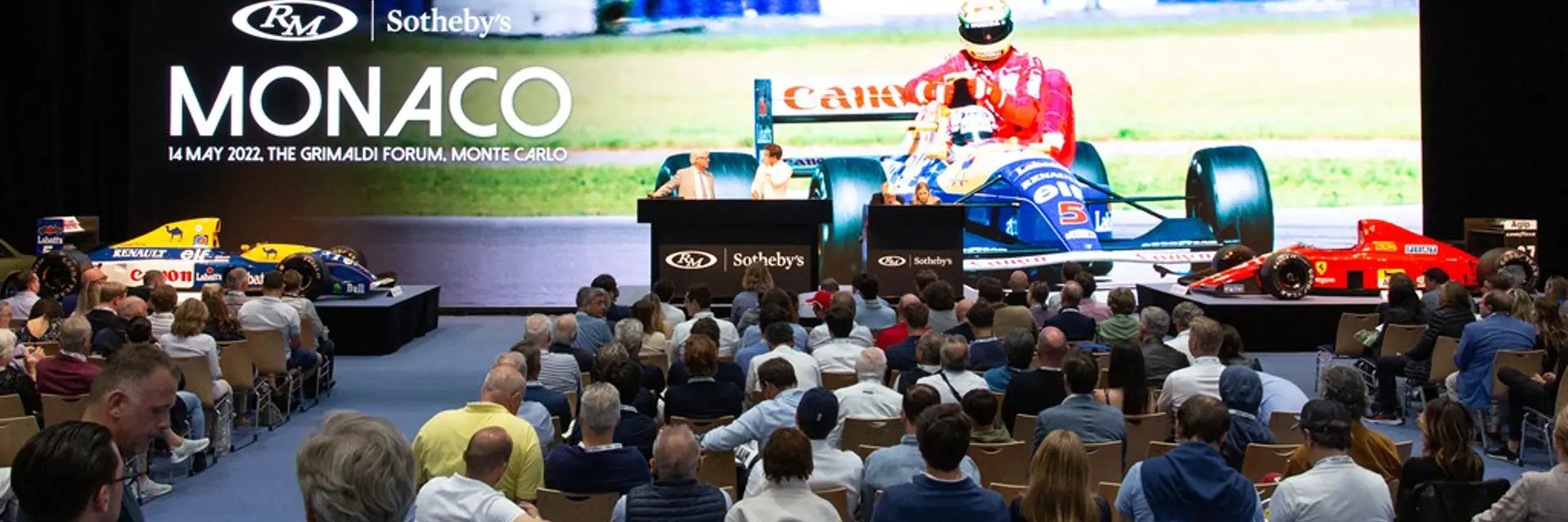 Auction room during RM Sothebys Monaco Live Auction 2022