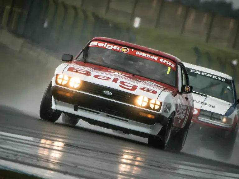 CC13 on the track at the Historic Touring Car Challenge at Donnington in April of 2016.