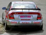 Emanuele Pirro behind the wheel of his Audi during the 1997 ADAC SuperTourenwagen Cup Series. 