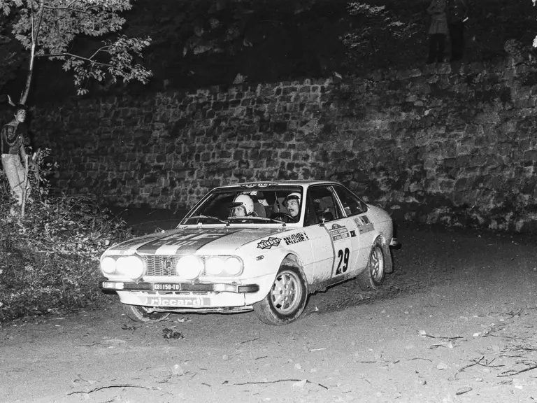 Running in Group 3 at the 1974 Sanremo Rallye, Bruno Ferraris and Daniele Cianci held 4th-in-class until differential failure forced their retirement.