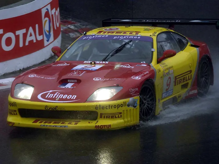 The 550 GTC races through the rain at the 2003 24 Hours of Spa.