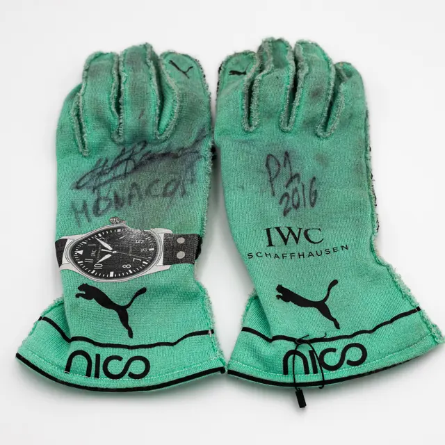 2016 Nico Rosberg Mercedes-AMG Formula 1 Signed Puma Gloves