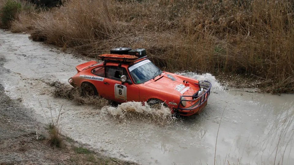 The Porsche is pictured participating in the off-road Spain Classic Raid in 2016. The Porsche is pictured participating in the off-road Spain Classic Raid in 2016.