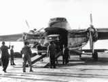 83807 being unloaded from the cargo plane in Iraq following its restoration for King Faisal in 1958.