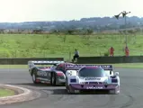 Andy Wallace and Jan Lammers drive No.4 at the 1990 Donington World Sports Prototype Championships.