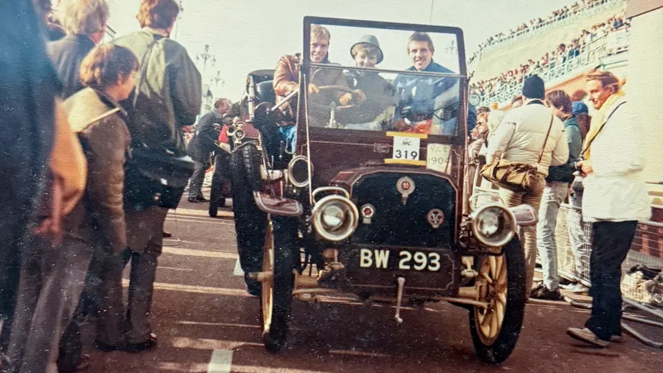 The Humber is pictured arriving on Madeira Drive on completion of the 1984 London to Brighton Veteran Car Run.