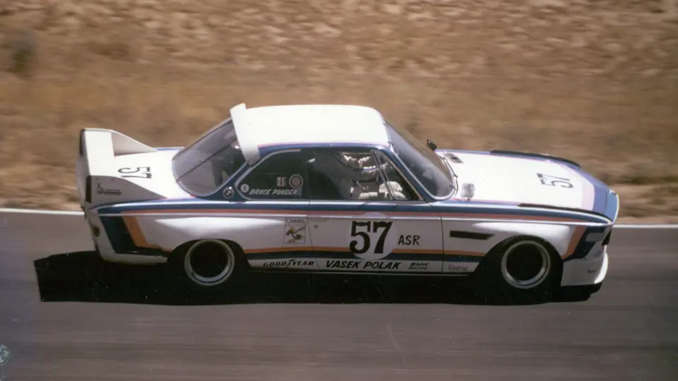 Bruce Ponder claimed a race win aboard the BMW in a 1974 SCCA meeting at Riverside.