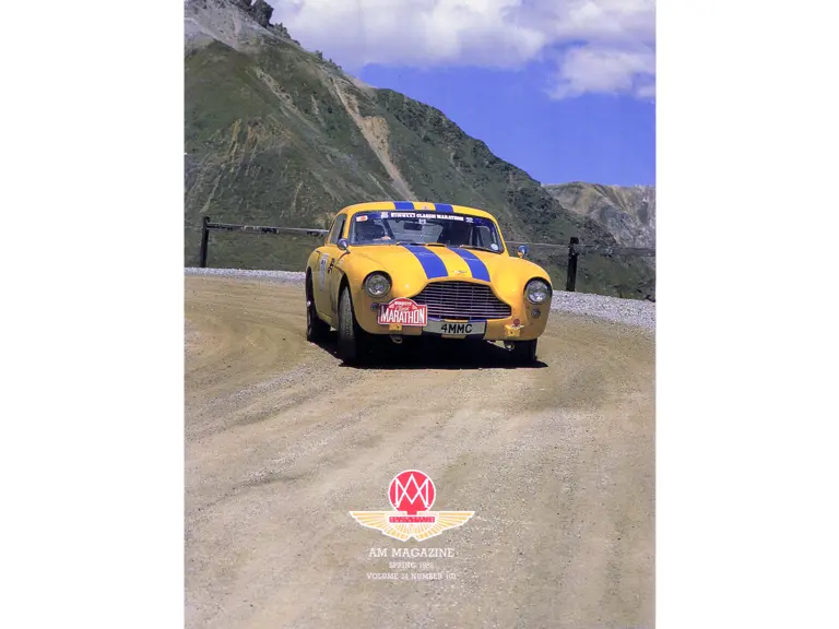 The prototype made the cover of AM Magazine for Spring 1989, seen here participating in the Pirelli Classic Marathon.