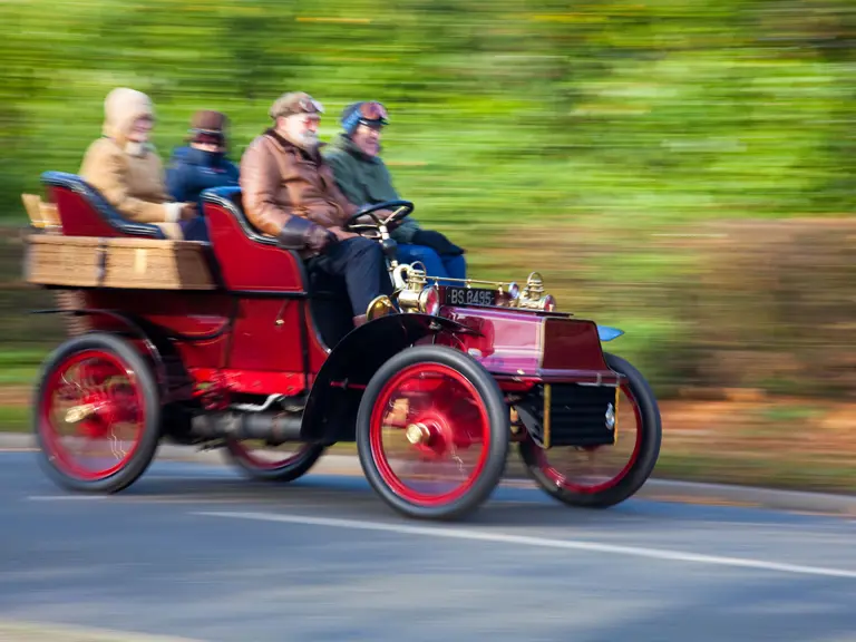The Cadillac, a regular participant in the London to Brighton, is pictured here tackling the Veteran Car Run in 2010.