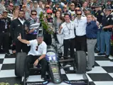 Tony Kanaan and team celebrate their 2013 Indianapolis 500 victory.