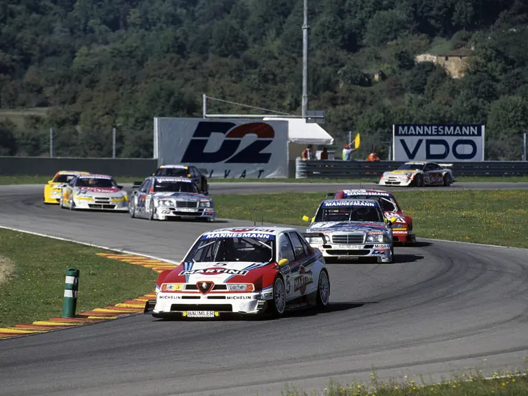 Nicola Larini leads the first round of the 1996 ITC Mugello race.