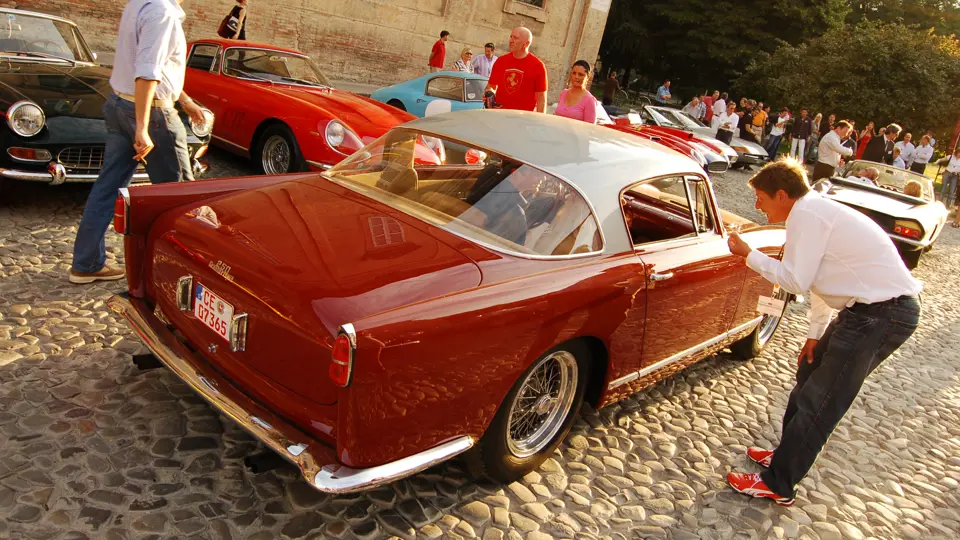 The 250 GT Coupé is pictured participating in the Ferrari 60 Anni concours event in 2007.