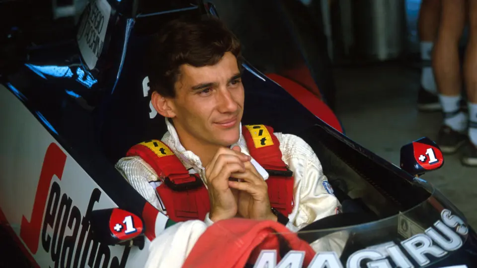 A fresh-faced Senna prepares for his first F1 race, sitting aboard chassis TG183B-05.