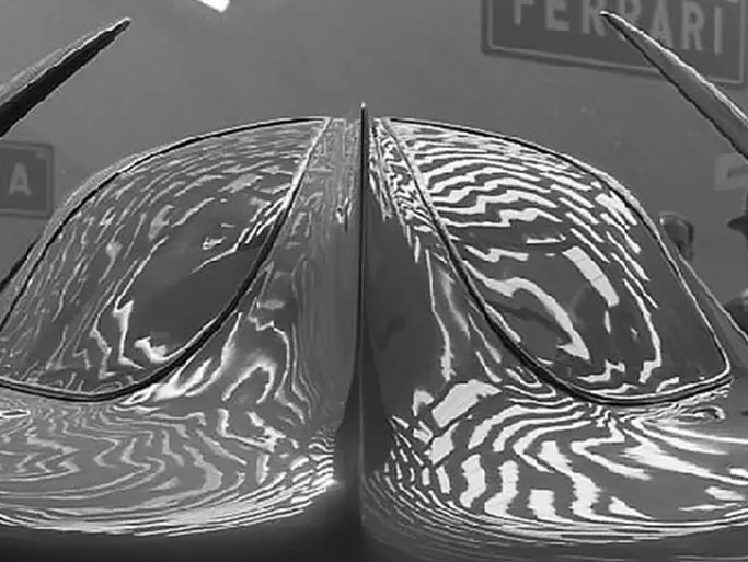 Period photo of the Alfa Romeo B.A.T. 7 offered at Sothebys Contemporary Art Evening Auction 2020 on display
