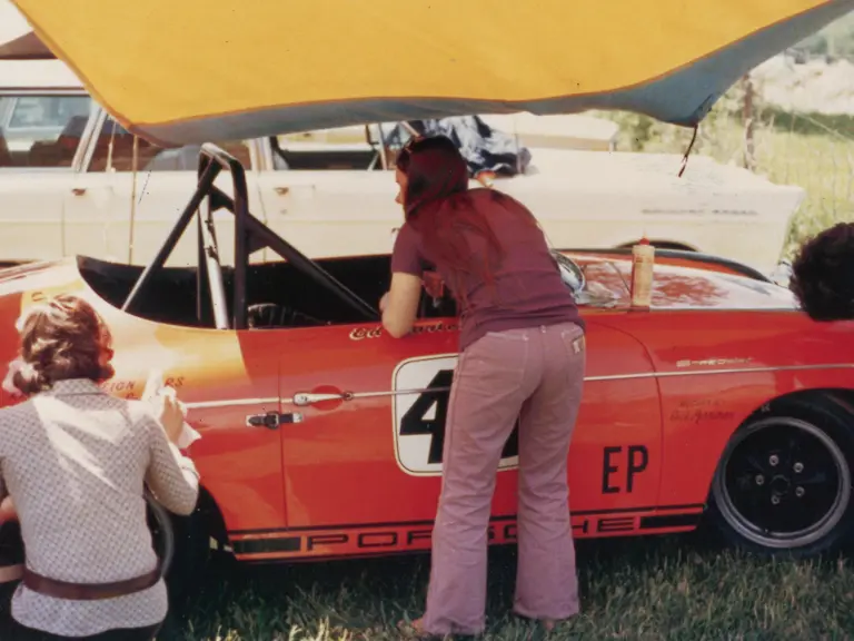 Early owner Ed Parlett racing his Speedster in the 1970s.