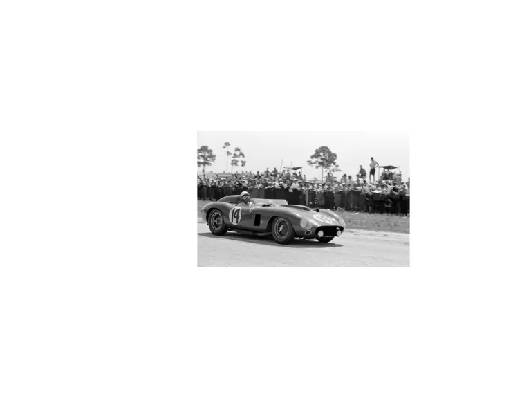 Chassis number 0628 at the 12 Hours of Sebring in March of 1957.