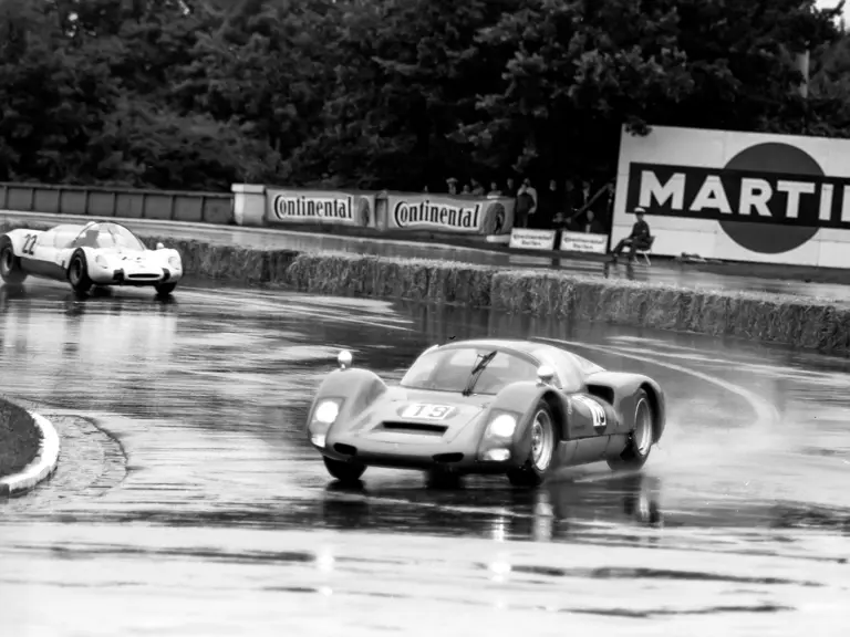 Ben Pon slides the Racing Team Holland Porsche 906 around the Norisring on 17 July 1966, where he finished 4th overall.