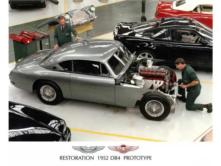 Chassis DP114/2 was restored by Aston Martin Works and intermittently returned to the workshop. This image is believed to have been taken in the early 2000s.