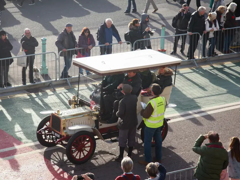 The Clément-Bayard is pictured on Madeira Drive for the final stretch of the 2021 London to Brighton Veteran Car Run.