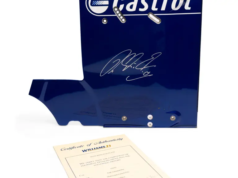 2001 BMW Williams FW23 Formula 1 Signed Rear Wing Endplate