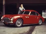 Previous owner Enrique Escobar poses with the Cisitalia 202 SC in September 1972.