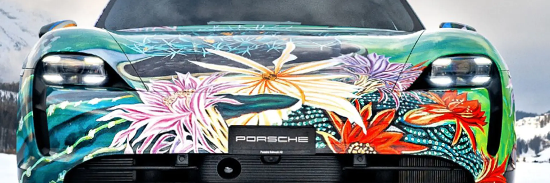 2020 Porsche Taycan 4S Artcar by Richard Phillips offered at RM Sothebys Online Porsche Taycan Charity Artcar Auction 2021