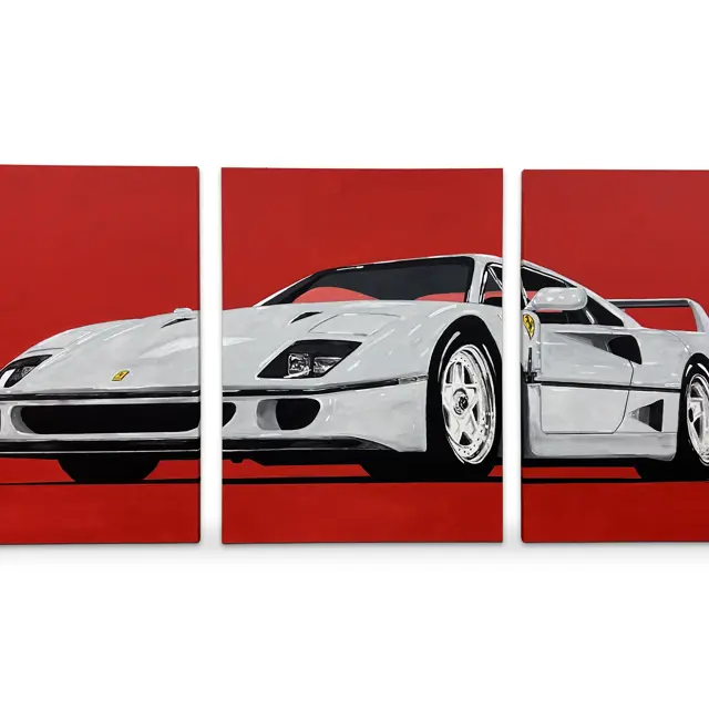 Ferrari F40 – Triptych' Painting by Shahin Zonoozi | Arizona 2026